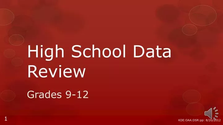 high school data review