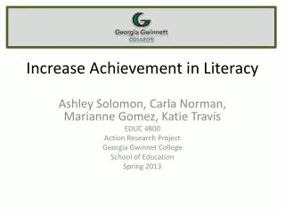 Increase Achievement in Literacy
