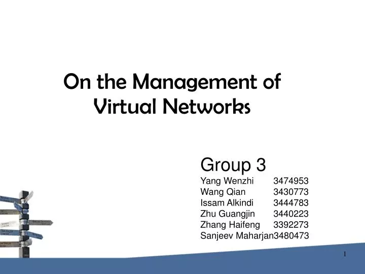 on the management of virtual networks