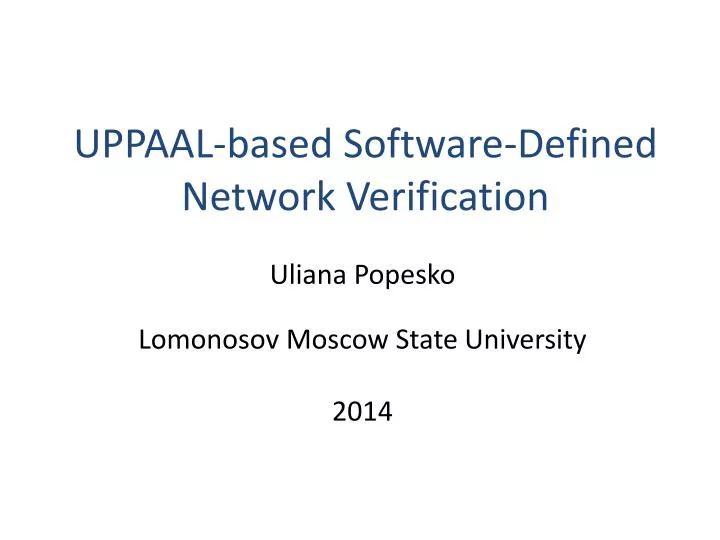 uppaal based software defined network verification