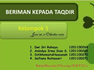 beriman kepada taqdir