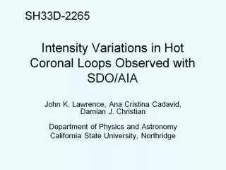 Intensity Variations in Hot Coronal Loops Observed with SDO/AIA