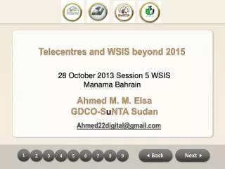 Ahmed M. M. Eisa GDCO-S u NTA Sudan