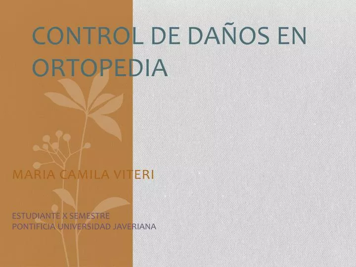 control de da os en ortopedia