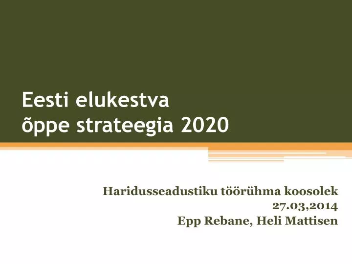 eesti elukestva ppe strateegia 2020