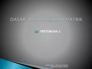 dasar dasar aljabar matrik