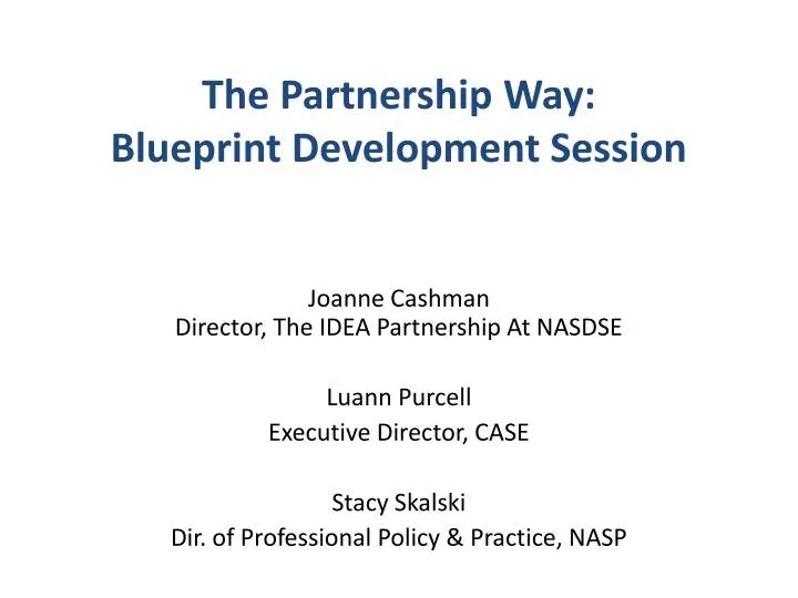 the partnership way blueprint development session
