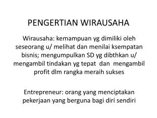 pengertian wirausaha
