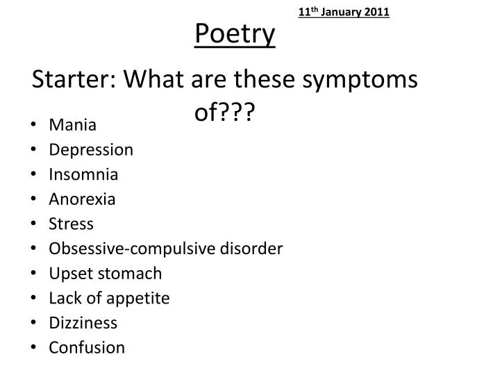 starter what are these symptoms of