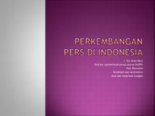 perkembangan pers di indonesia