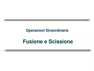 operazioni straordinarie