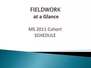 fieldwork at a glance