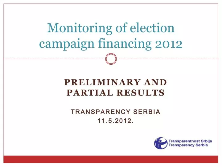 monitoring of election campaign financing 2012