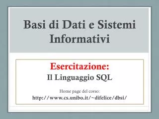 basi di dati e sistemi informativi