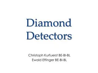 Diamond Detectors