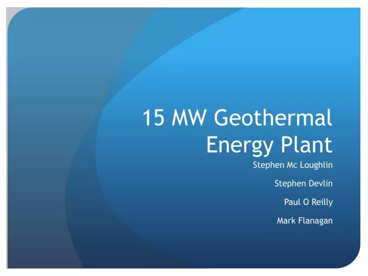 15 mw geothermal energy plant