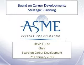 Board on Career Development: Strategic Planning