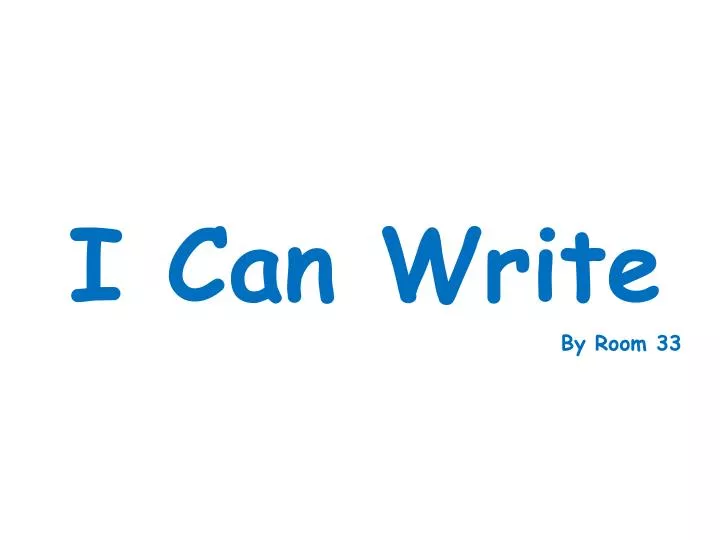 i can write by room 33
