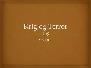 krig og terror