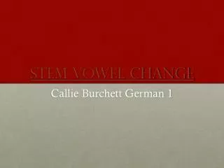 stem vowel change