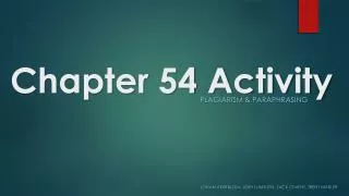 Chapter 54 Activity