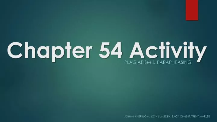 chapter 54 activity