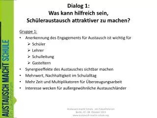 dialog 1 was kann hilfreich sein sch leraustausch attraktiver zu machen
