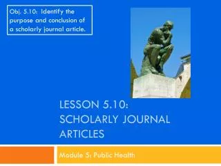 Lesson 5.10: Scholarly JourNal Articles