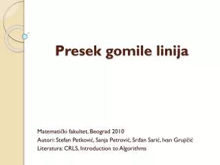 presek gomile linija