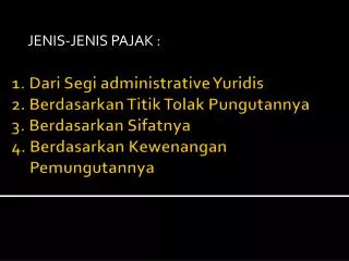 jenis jenis pajak