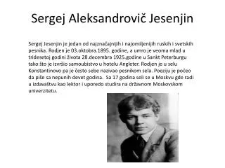 sergej aleksandrovi jesenjin