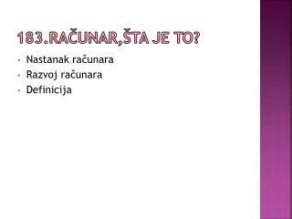 183 ra unar ta je to
