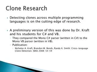 Clone Research