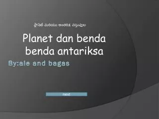 planet dan benda benda antariksa