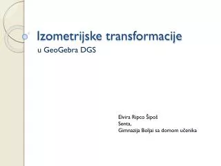 izometrijske transformacije