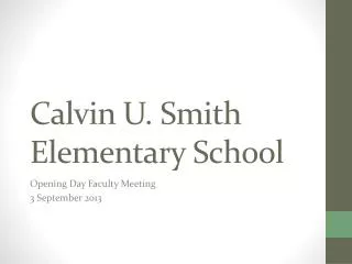 Calvin U. Smith Elementary School