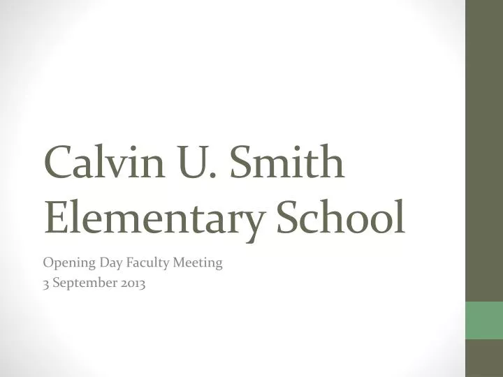 calvin u smith elementary school