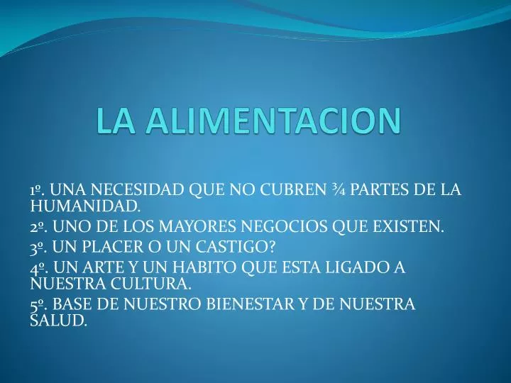 la alimentacion