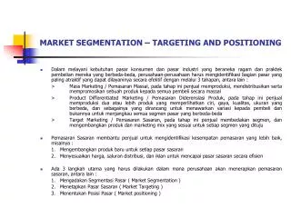 market segmentation targeting and positioning
