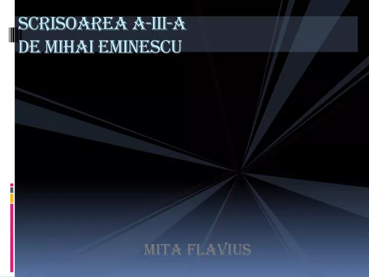 scrisoarea a iii a de mihai eminescu