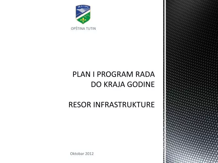 plan i program rada do kraja godine resor infrastrukture