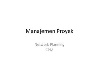 manajemen proyek