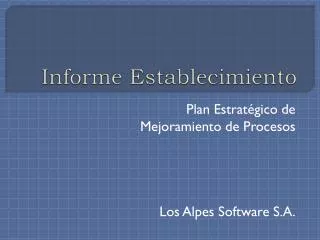 informe establecimiento