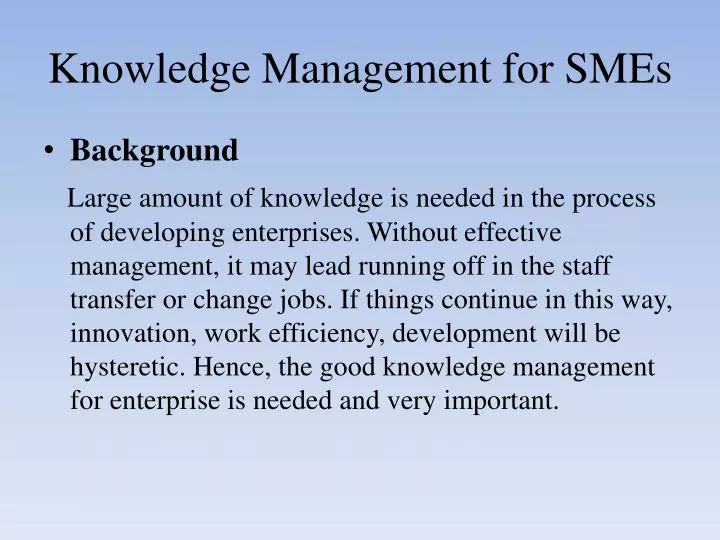 knowledge management for smes