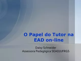 o papel do tutor na ead on line