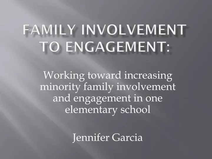 family involvement to engagement