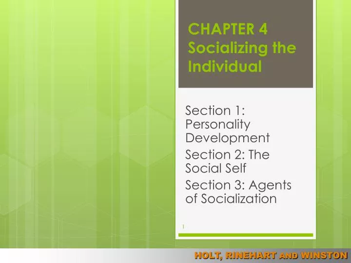 chapter 4 socializing the individual