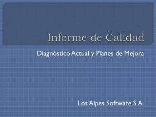 informe de calidad