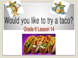 Would you like to try a taco?