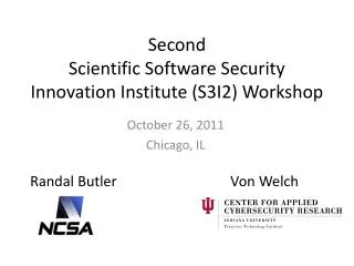 Second Scientific Software Security Innovation Institute (S3I2) Workshop